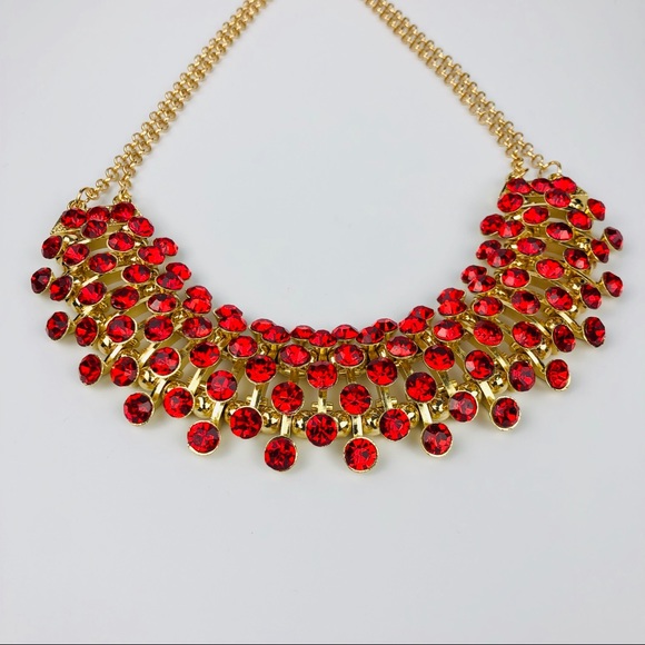 🆕 Ruby Statement Necklace Set - Picture 9 of 12